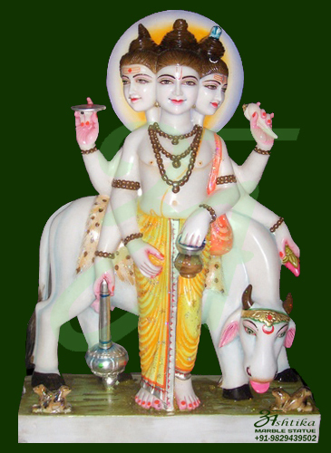 Marble Dattatreye Statue