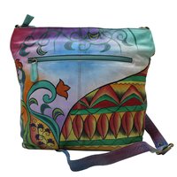 Women Hand Painted Leather Messenger Bag
