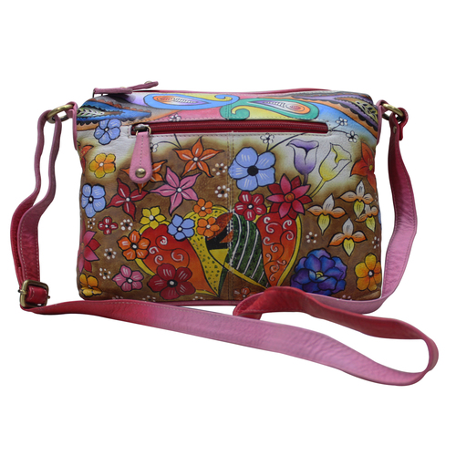 Hand Painted Leather Shoulder Bag