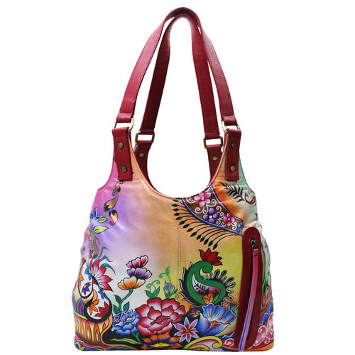 Printed Women Hand Painted Leather Shoulder Bag