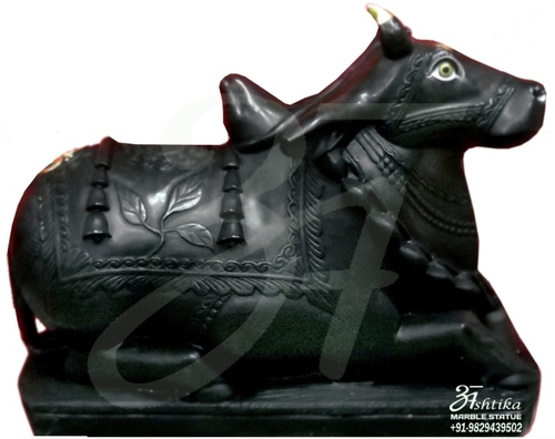 Black Marble Nandi Statue