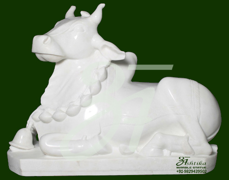 White Marble Nandi Statue