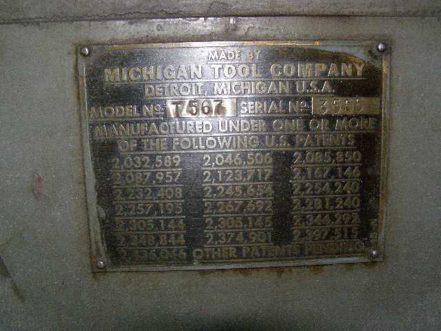 Michigan T 567 Gear Shaver Cutter Grinder For Sale