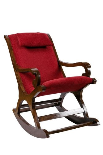 Cushioned Back & Seat, Teak Wood Rocking Chair