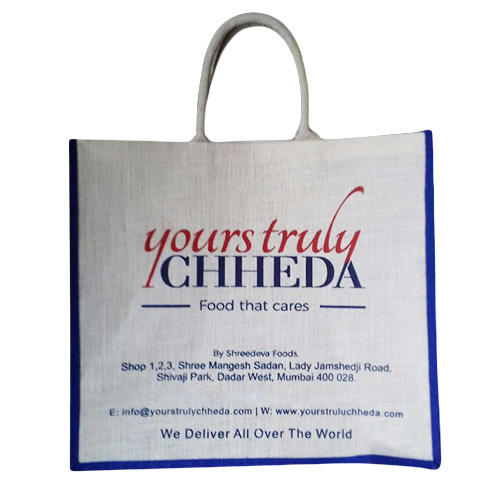 White Printed Jute Bag