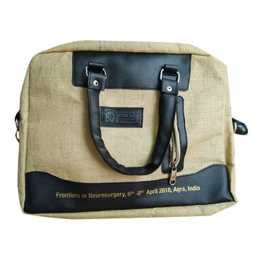 Cream With Black Ladies Jute Bag