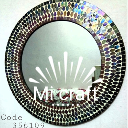 Mosaic Round Glass Mirror Frame