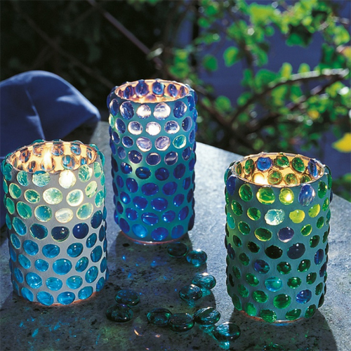 Mosaic Glass Candles By CRAFT INDIA