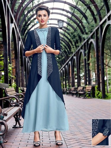 Grey Knee-Long Kurti