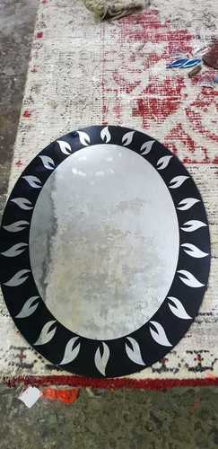 Glass Printing - Oval Glass Panel (3-6mm) | Transparent Material with Metal Accents for Wall Applications