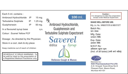 Ambroxol 15mg + Guaifenesin 50mg + Terbutaline 1.25mg