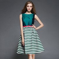 Ladies Western Dresses - Taffeta Material, Available Sizes S-xxl, Green Color, 37-38 Inch Length, Sleeveless Style, Print Pattern, Washable