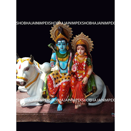 Shiva Parvati Sitting Statue By SHOBHA JAIN IMPEX