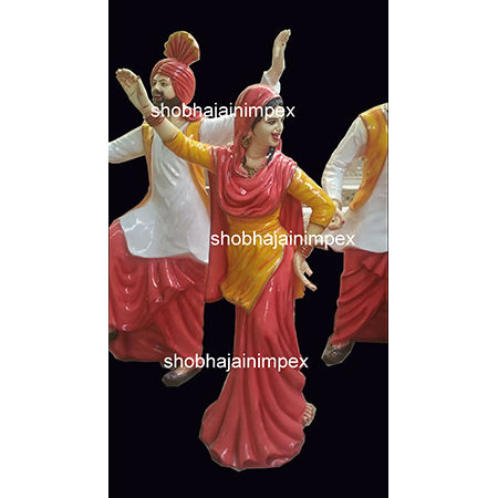 White And Red And Yellow Punjabi Theme Statue