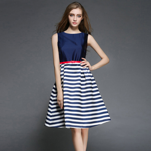 Fashionable Western Dress - Taffeta, Length 37-38 Inches, Sizes S-XXL | Blue Color, Sleeveless, Washable, No Fade, Plain Pattern