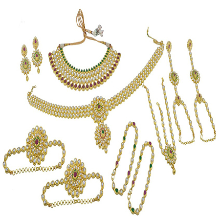 Hi Gold White Ruby Onyx With Reverse Ad Bridal Set Gender: Women