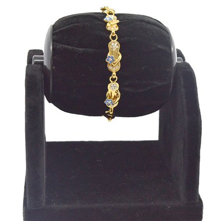 Antique White Sapphire Blue With Austrian Diamond Reverse AD Bracelet