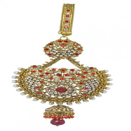 Antique White Red Austrian Diamond With Pearl Reverse AD Juda