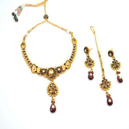 Austrian Diamond Gold Necklace Kundan Necklace Set