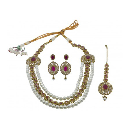 Kundan Pearls Necklace Set