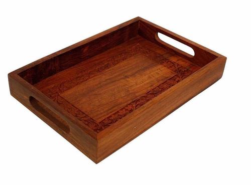 Crafts'Man Elegant Wooden Hand Crafted Fruit Serving Tray For Dining Table