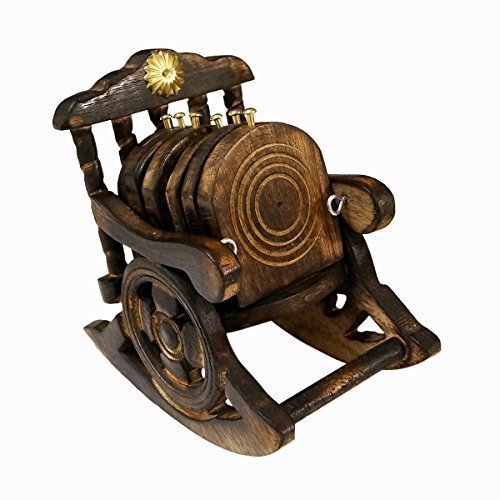 Wooden Antique Beautiful Miniature Rocking Chair Design Tea Coffee Coaster Set Wooden Antique Beautiful Miniature Rocking Chair Design Tea Coffee Coaster Set