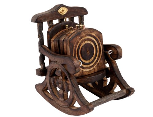 Wooden Antique Beautiful Miniature Rocking Chair Design Tea Coffee Coaster Set Wooden Antique Beautiful Miniature Rocking Chair Design Tea Coffee Coaster Set