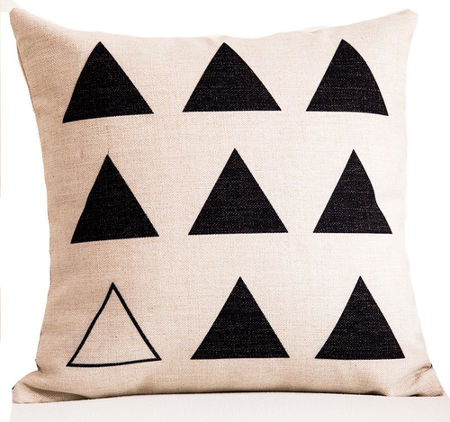 Digital Printed Geometrical Design Cushion Cover - Poly Cotton 40x40 cm, Beige Color, Square Shape, Zipper Closure, Ideal for Home and Garden Furniture