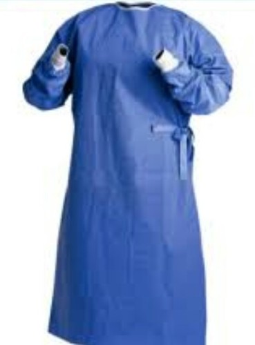 Disposable Surgical Gown - Spun Bond & Spun Lace, 48 Inches Length, Medical Blue Color | Recyclable, Non Woven Style, Cuffed Design, For Hospitals & Labs