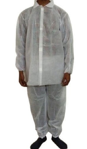 Disposable Scrub Suit - Spun Bond + PF Film, White | Blood, Chemical & Water Resistant, Comfortable Fit, Freedom of Movement