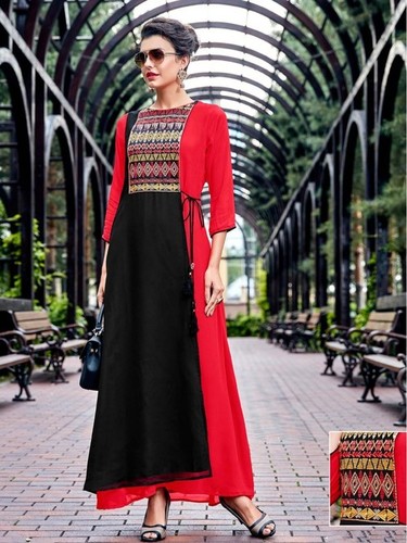 Red Knee-Long Kurti