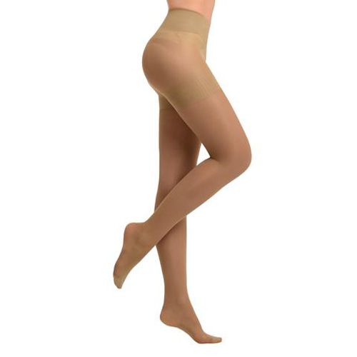 Patent Tights with Ladies Shaper Beige