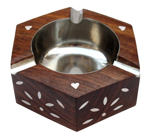 Handmade Wooden Ashtray Hexagon for Home Office Car Gifts Handmade Wooden Ashtray Hexagon for Home Office Car Gifts