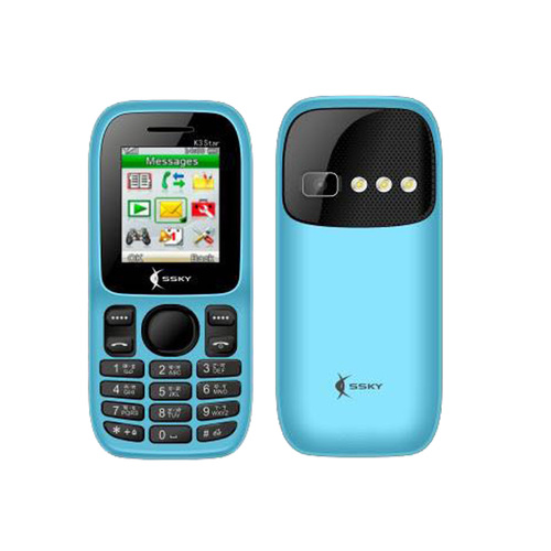 SSKY K3 Star Feature Phone - 1.8 Inch Dual SIM 1.3 MP Camera Wireless FM Radio 3 LED Torch Lights 1050mAh Battery with 24 Day Backup