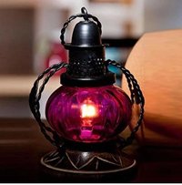 Pink Electric Lamp Holder Decorative Table Lamp Hanging Lantern Stand Tea Light