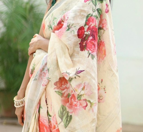 Ladies Linen Saree