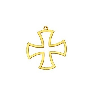 Brushed Gold Plated Cross Shape Metal Charms Pendant - Jewelry Findings Charms By PYRAMID & PRECIOUS INT'L