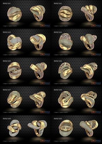 916 Gold Ring studded with Signity stones :) | Gold rings, Rings, Gold