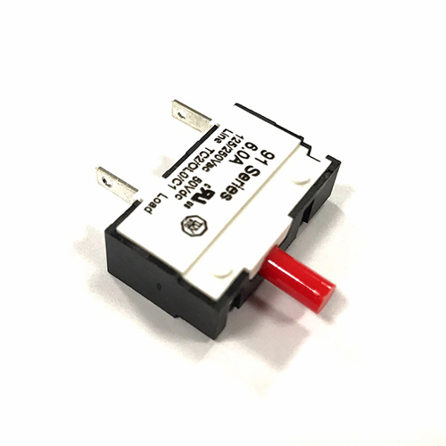91-ANR-6.0A-00 Thermal Circuit Breaker - Plastic Metal, 20x15x10 mm, 1P, 250V AC, 6.0A | Snap Action, Overcurrent Protection, Thermal Tripping, Panel Mount