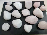 High Polished Small Round Snow White Quartz Pebbles For Home Decor