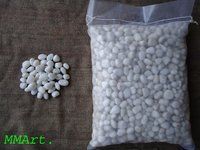 High Polished Small Round Snow White Quartz Pebbles For Home Decor