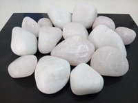 Machine Made Shiny Dubble Polished White Quartz Pebbles stone