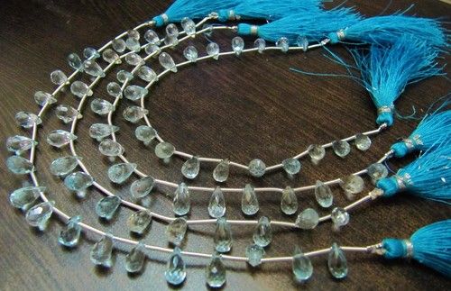 AAA Quality Natural Blue Topaz Tear Drop Shape Faceted Beads