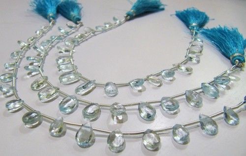 AAA Quality Natural Blue Topaz Pear Shape Faceted Beads