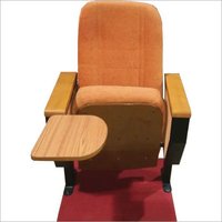 Orange Auditorium Writting Pad Push Back Chairs