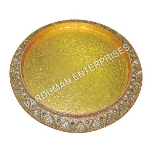 Yellow Round Handmade Tray