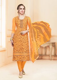 Orange Churidar Salwar Kameez