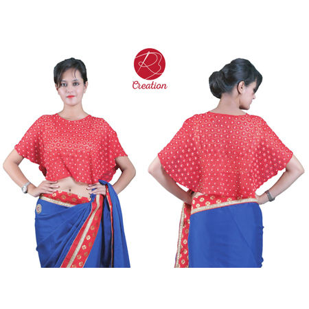 Red Ladies Poncho Blouse