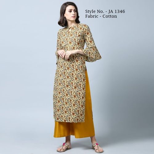 Mustard Ladies Designer Kurti