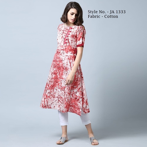 Ladies Pink Cotton Kurti